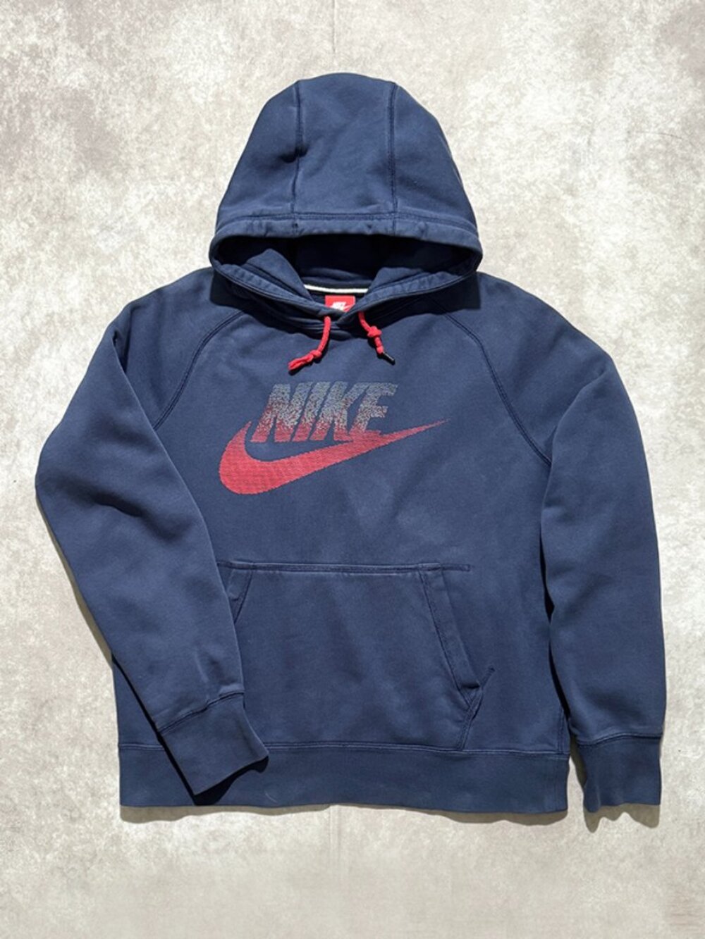 VINTAGE Nike Hoodie Men Medium Blue Swoosh Logo Graphic 90s Red Tag Hoodie